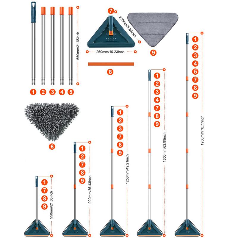 Wall Cleaner Mop with Adjustable Handle